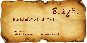 Budaházi Írisz névjegykártya